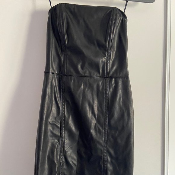 Dynamite - Leather Mini Dress in Black - Picture 4 of 9